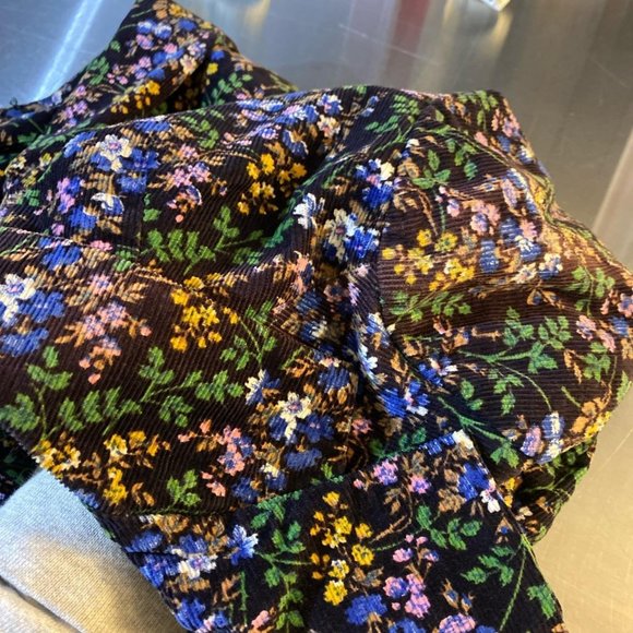 Vintage 1970s Black Floral Corduroy Blazer - Picture 4 of 4